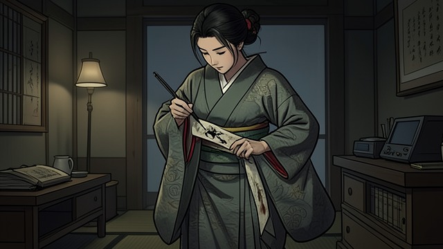 千代与初桃的战争,《艺伎回忆录》中的场景。被毁坏的和服 伪装成跑腿差事的陷阱 初桃说服千代把一件借来的和服送到真美叶的公寓,随后逼她用墨水弄脏精致的布料。千代之所以服从,是因为初桃把听话与关于失踪姐姐的消息联系起来,令这个孩子替别人的阴谋承担了显而易见的罪责。 惩罚变成要挟的筹码 和服的损坏被发现后,初桃否认自己有责任,并把怀疑引向千代。