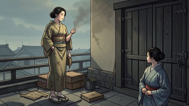 A Maid in the Okiya from "Memoirs of a Geisha". Confinement in Gion Debt and separation Mr. Tanaka sends Chiyo and Satsu to Kyoto, but the sisters are separated at the entrance to the okiya.