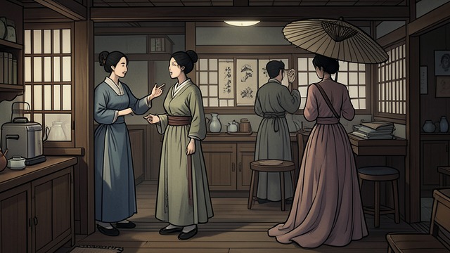 千代与初桃的战争,《艺伎回忆录》中的场景。对手在公开场合的影响力 置屋之外的破坏 美芽收千代为妹妹后,初桃把这场纷争扩展到了职业圈。她贿赂茶屋侍女,打听两人的宴席安排,随后现身宴会,嘲弄千代,并散布有损千代外貌和品行的流言。 受阻的事业 为了不让初桃把每次露面都变成公开羞辱,美芽和千代只得放弃宴席安排。