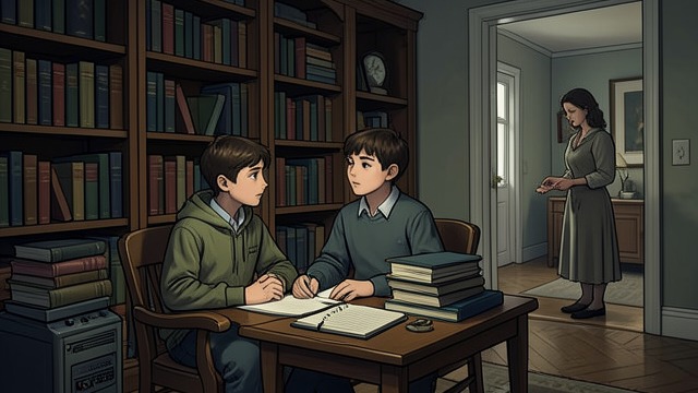 The Comic Library Partnership from "Rich Dad Poor Dad". A Joint Experiment Roles Divided Mike and Robert gather books and create a reading room, while Mike’s sister handles daily management.