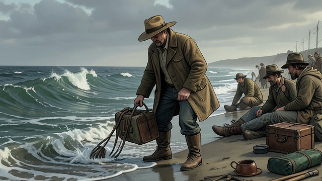 The Saved Cargo from "A Journey to the Centre of the Earth". The Saved Cargo Labor during rest When the travelers reach shore after the storm, Hans has already recovered and arranged a large share of their instruments…