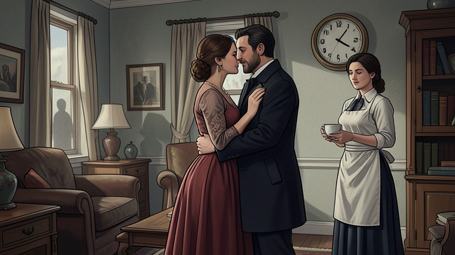 The House Receives Its Travelers from "A Journey to the Centre of the Earth". The House Receives Its Travelers Homecoming after danger Professor Hardwigg and Henry return to their household after surviving the underground journey.