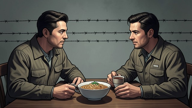 Shared Food and Warning from "Grey Bees". Shared Food and Warning A table across the line Petro returns, eats noodles with Sergeyich, and talks about his wife and children.
