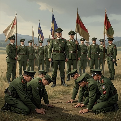 The Funeral Road from "Grey Bees". A public ritual for a fallen soldier forces Sergeyich to confront the meanings of solidarity, grief, and submission.