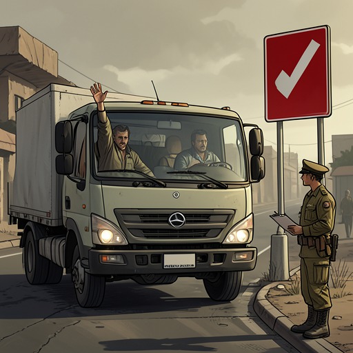 The Checkpoint Passage from "Grey Bees". Sergeyich’s movement through successive borders shows how documents, labels, and improvised permissions govern civilian passage through war.