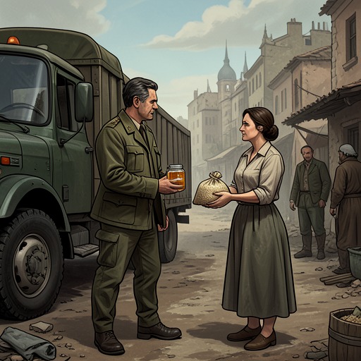 The Strange Economy of War from "Grey Bees". The novel follows how ordinary goods, transport, and official permissions become the improvised currency of life amid conflict.