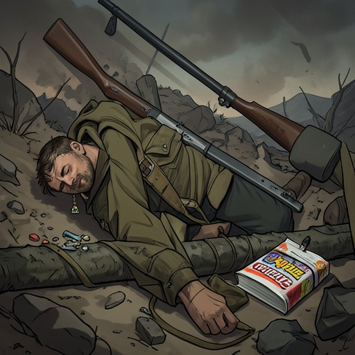 The Dead Soldier’s Gift from "Grey Bees". The earrings, sweets, and surviving backpack connect an anonymous casualty to children who were waiting for him and to Sergeyich’s own sense of responsibility.