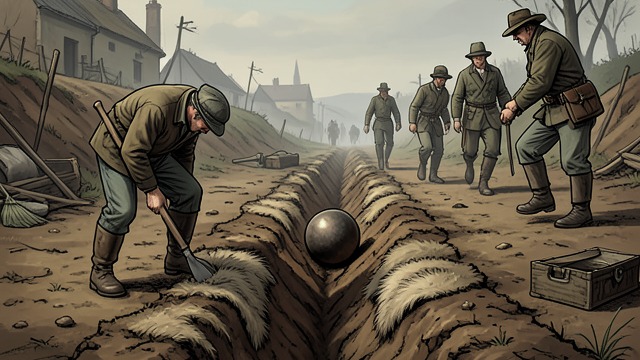 Uncas Finds the Line from "The Last of the Mohicans". Uncas Finds the Line A recovered guide Uncas locates the furrow where the cannonball cut through the earth.