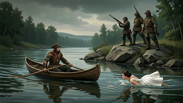 The Canoe Lost from "The Last of the Mohicans". A Defense Near Collapse Enemy Sabotage A Huron gains control of the canoe and sends it down the current. Hawkeye has no ammunition left to stop him.