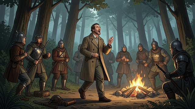 David Finds the Allies from "The Last of the Mohicans". A Messenger Rejoins the Party Recognition through song Hawkeye recognizes David Gamut’s voice and brings him safely to Uncas and the Delaware allies.