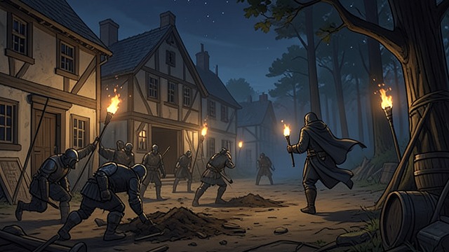 The Huron Pursuit from "The Last of the Mohicans". The Chase Begins Alarm across the village The Hurons discover David posing as Uncas and raise an alarm.