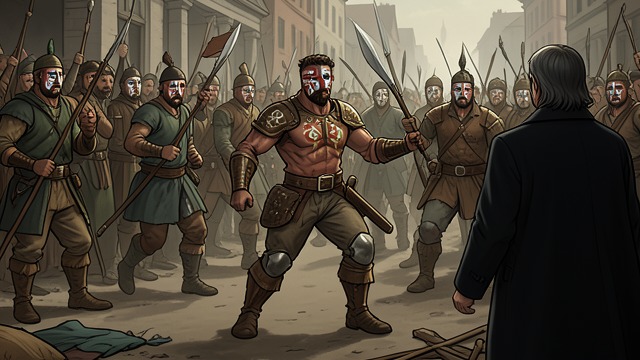 The Pursuit Mobilized from "The Last of the Mohicans". The Balance Turns Again The truce ends Uncas leads the Delawares into a war ceremony when the time allowed Magua has passed.