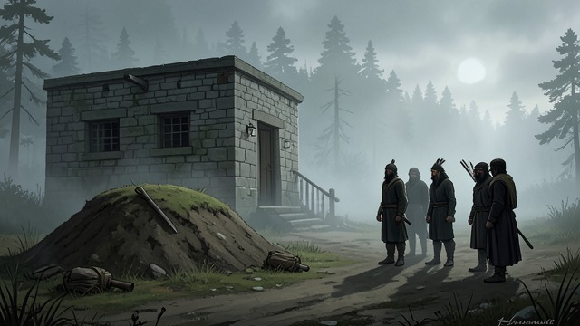 The Pursuers’ Evasion from "The Last of the Mohicans". The Pursuers’ Evasion A dangerous halt The party rests at an old blockhouse, where a Huron search party draws near.