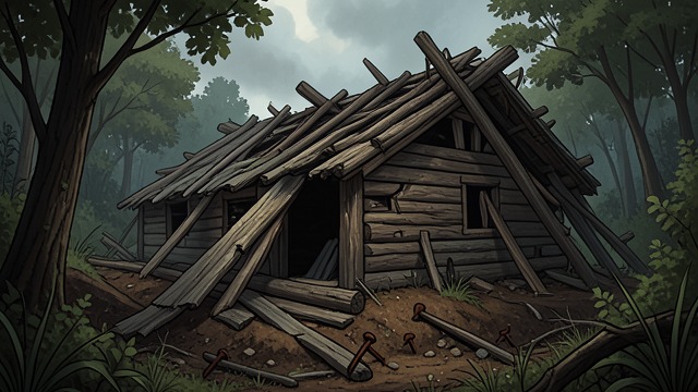 A Ruined Work from "The Last of the Mohicans". A Ruined Work A remnant of war Hawkeye recognizes an abandoned blockhouse hidden in chestnut brush.