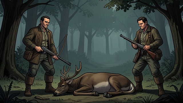 A Shared Hunt from "The Last of the Mohicans". Trust in Each Other's Skill Uncas's Shot Uncas kills a buck with his bow after Hawkeye defers to Chingachgook's warning about nearby enemies.