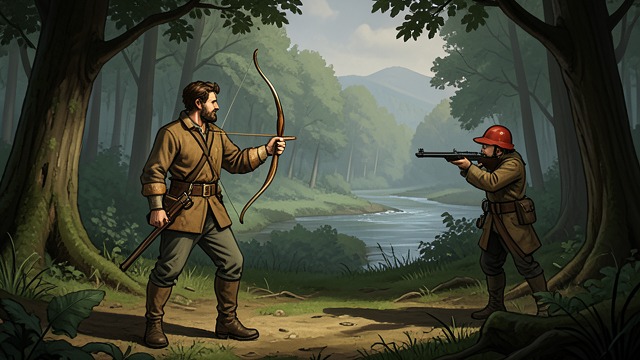 The Rifle Contest from "The Last of the Mohicans". Proof Before Judgment A disputed identity Magua identifies Hawkeye as La Longue Carabine, while Duncan tries to obstruct the accusation.