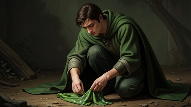 A Green Veil from "The Last of the Mohicans". A Trace in the Bushes Signs of survival Uncas finds a fragment of Cora's green veil rather than a body among the dead.
