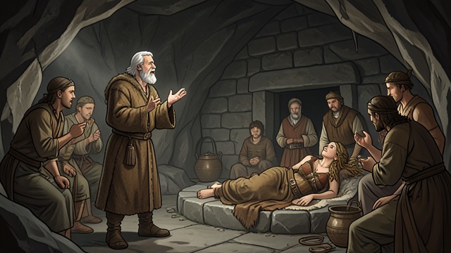 The Singer in the Cave from "The Last of the Mohicans". Music in the Cavern A hymn offered David sings while the supposed healer attends the invalid.