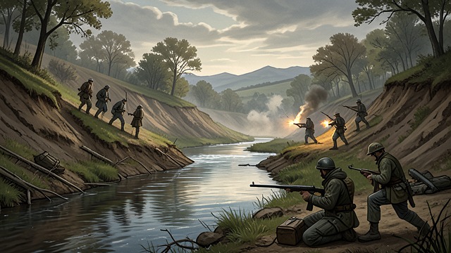 The Forest Channels Combat from "The Last of the Mohicans". Terrain Directs the Fight Cover and exposure The brook’s banks protect the advancing party, while open ground exposes it to rifle fire.