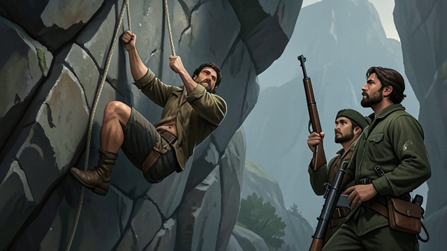 The Rescue at the Precipice from "The Last of the Mohicans". Loyalty in Action A Life Saved Uncas intervenes when Heyward is close to falling from the rocks.