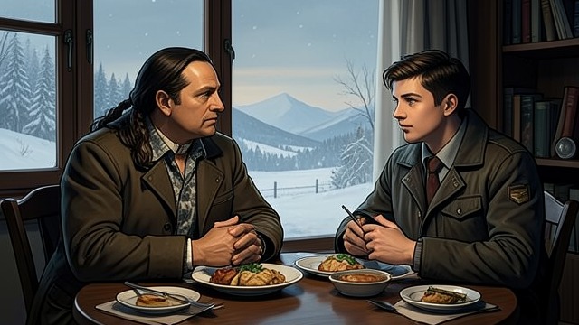 Years of Shared Survival from "The Last of the Mohicans". Companions by Practice Mutual reliance Hawkeye recalls traveling with Uncas through winters and summers, taking turns at watch and sharing food.