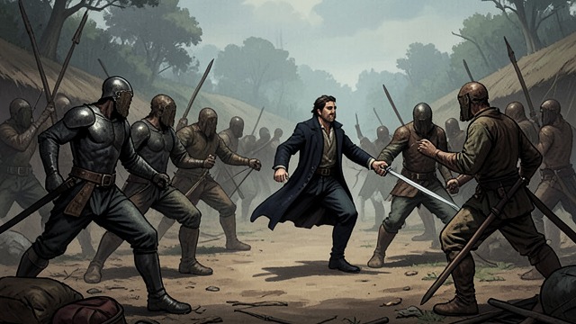 The Hilltop Battle from "The Last of the Mohicans". The Hilltop Battle A rescue becomes combat The rescue party arrives while the Hurons are preparing torture.