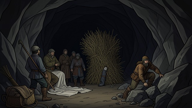 The Barrier Gives from "The Last of the Mohicans". The Barrier Gives Near exposure A blanket slips and light enters the cavern while the Hurons search nearby.