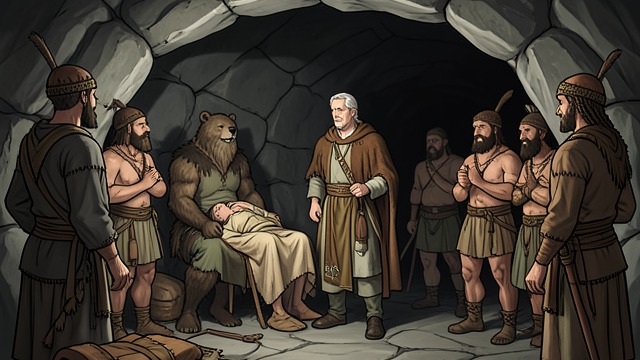 The Cavern Appointment from "The Last of the Mohicans". Entry Through Performance A difficult chamber Duncan follows the chief into the cave and sees the gravely ill woman, David, and a gathering of attendants.