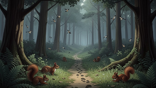The Quiet Forest from "The Last of the Mohicans". Silence Before Contact An apparently untouched world The woods seem empty, disturbed only by birds, squirrels, and wind.