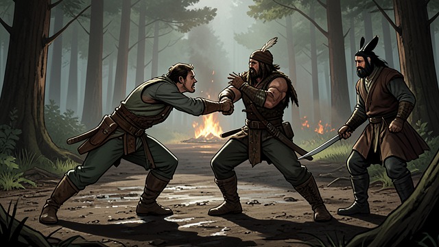 The Rescue Fight from "The Last of the Mohicans". The Rescue Fight A desperate effort Heyward breaks free and attacks a Huron who threatens the bound captives.