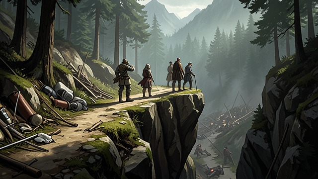 The Mountain of Loss from "The Last of the Mohicans". A Landscape of Witness The ledge and precipice The mountain path narrows the chase until Cora, Uncas, and Magua meet at its edge.