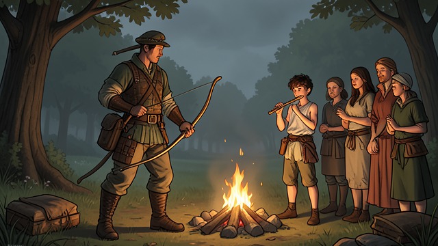 A Singer in the Forest from "The Last of the Mohicans". The Musician Found A dangerous mistake avoided Hawkeye spots David among the trees and nearly takes him for a Huron.