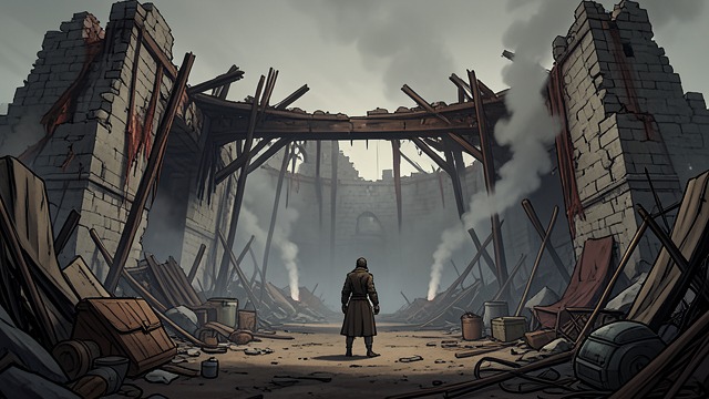 The Ruined Fort from "The Last of the Mohicans". After the Surrender A landscape emptied The armies have departed, leaving a silent camp and a fortress reduced to charred beams and broken masonry.