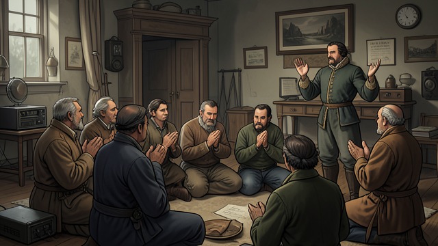 Delaware Mourning Begins from "The Last of the Mohicans". A Rite of Collective Loss The community assembles The Delawares gather around Cora and Uncas with deliberate silence.