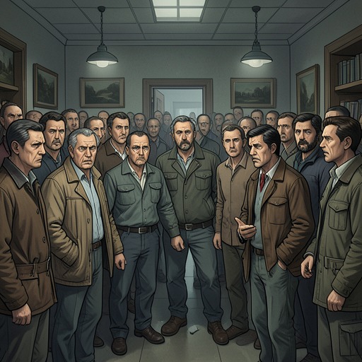 N.’s Crisis of Authority from "Dead Souls". This flow traces how confused gossip develops into an institutional panic, exposing the officials’ insecurity and dependence on one another.