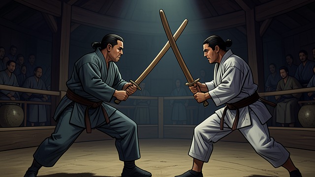 将训练作为终身修行,《五轮书》中的场景。在交锋中求知 以对手为尺度 宫本武藏告诫学生,要通过与敌人的实战交锋来研习每一项原则。交锋检验一种观念在情势变化时是否仍然有用。 通过经验修正 学习者通过观察成败而逐步精进。这一过程既不是被动阅读,也不是不加辨别地模仿。