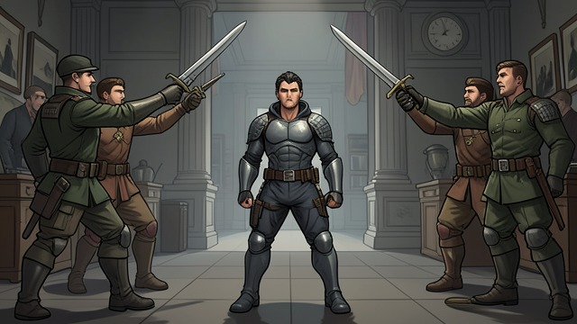 Facing All Directions from "The Book of Five Rings". The Many-Enemy Problem Wide Attention Musashi advises adopting a broad stance with both swords and observing which opponents attack first.