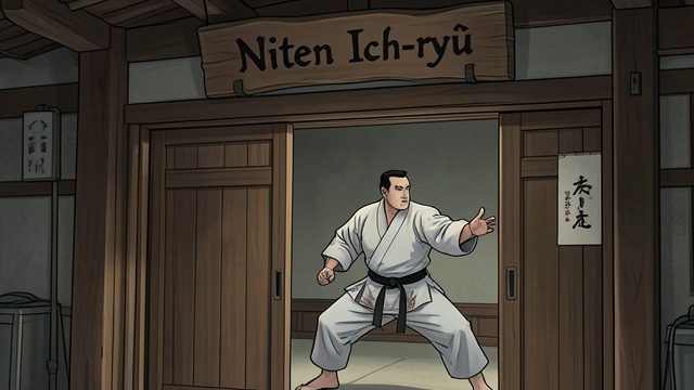 一个流派的命名,《五轮书》中的场景。为传统命名 二天一流 宫本武藏将自己阐述的战略称为二天一流之道。为其命名,使这套教导拥有清晰可辨的传承脉络和一系列可供研习的原则。 继承之前先修行 仅凭名称无法传达精通之道。宫本武藏反复强调,学生必须持续训练,直至原则内化于身。