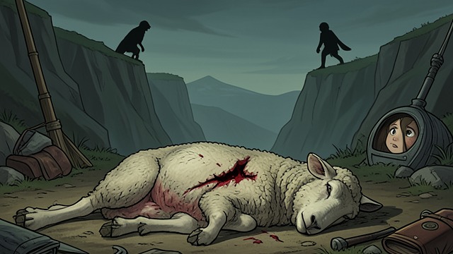 岛上的首批受害者,《怪屋女孩》中的场景。岛上的首批受害者 可疑的死亡 羊群遭到屠杀,随后马丁被发现死在悬崖附近。他的尸体表明,这并非单纯的意外,而是遭受了暴力袭击。雅各布怀疑,那个监视着岛屿的新来者就是凶手。 危险越过边界 孩子们得知,空洞怪既会捕食普通人,也会捕食奇特者。循环之外发生的袭击表明,这个受到保护的社群可能早已被人盯上。
