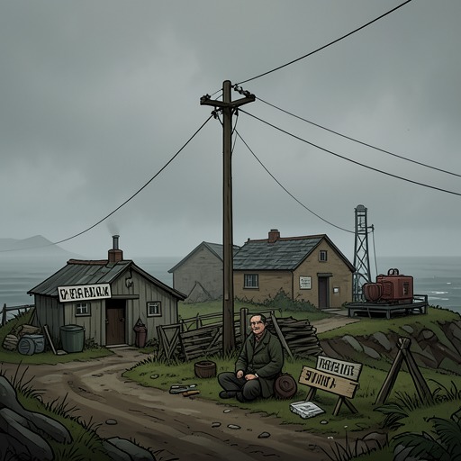 The 1940 Island Community from "Miss Peregrine's Home of Peculiar Children". Jacob’s view of Cairnholm shifts from an isolated modern village to a living wartime community repeated inside a protected day.