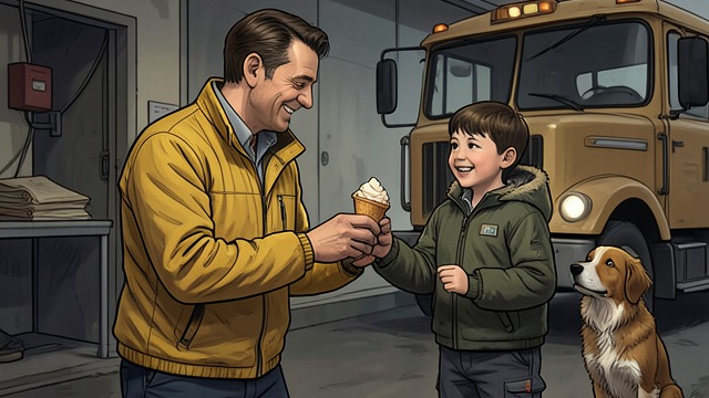 The Friendly Salesman from "Mr. Mercedes". The Friendly Salesman A Familiar Face on the Route Brady sells treats to Jerome Robinson, Barbara Robinson, and neighborhood children.