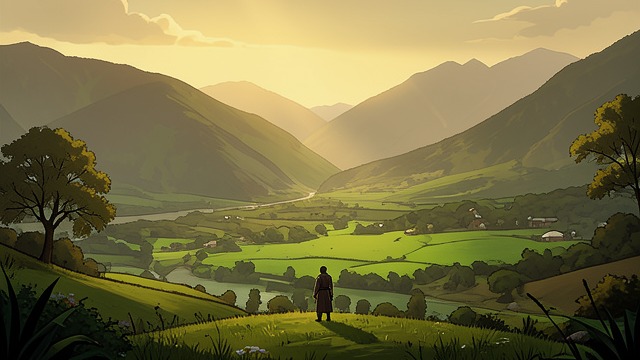 The Green Valley from "The Dispossessed". Beauty as a Challenge Abundance overwhelms him Shevek sees farms, forests, and hills and thinks that this is what a world should look like.