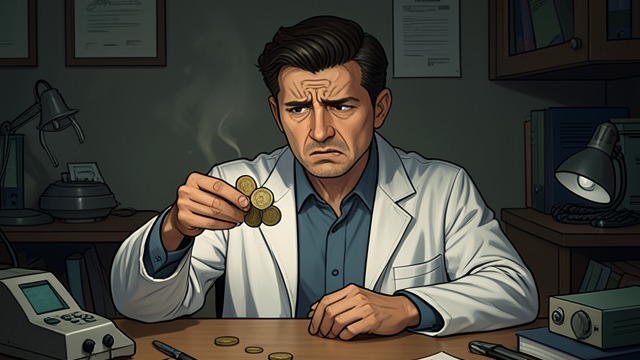 An Old Demonstration from "The Door into Summer". An Old Demonstration The returning coin Twitchell demonstrates the device to Dan with coins that reappear after a set interval.