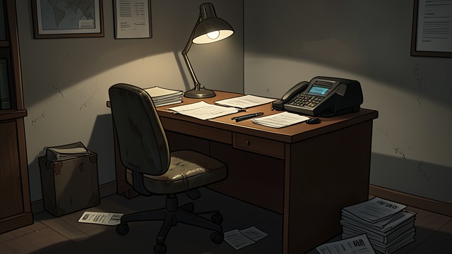 A Business Near Collapse from "The Cuckoo's Calling". Debts and Empty Files A precarious office Strike owes money on his office, has unpaid client bills, and has received little work for weeks.