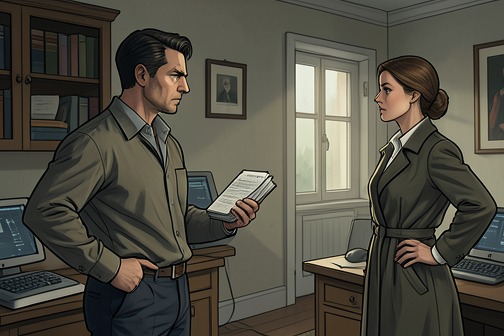 Matt exposes Clark McGrath's contact with Darrow from "The Innocent". Matt exposes Clark McGrath’s contact with Max Darrow in a confrontation that converts a lingering suspicion into a direct accusation.