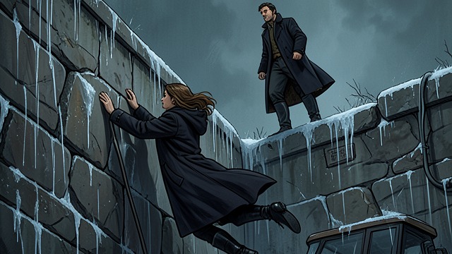 The Last Boundary from "The Spy Who Came in from the Cold". No Return Across the Border The escape fails Liz is hit by gunfire as she climbs the Wall. Leamas has the chance to cross but turns back to her instead.