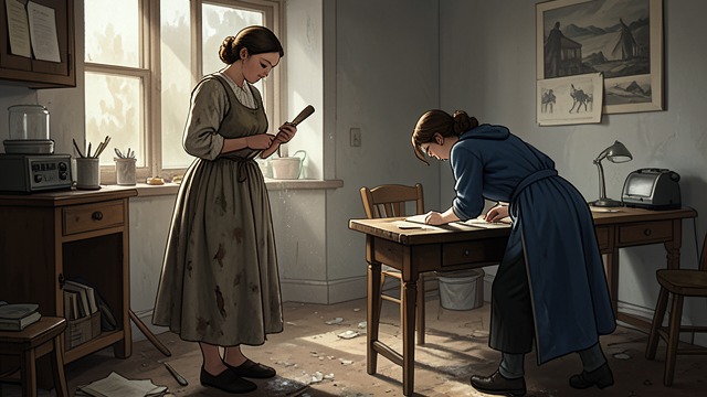 The Restoration Order from "To the Lighthouse". Work Begins Again Request A message from one of the young women asks Mrs McNab to prepare the house.