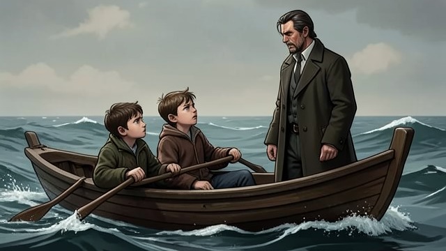 Aboard the Boat from "To the Lighthouse". Conflict in Motion Coercion The siblings follow Mr Ramsay while resenting the authority that brought them aboard.