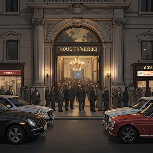 Royale’s Stage and Stakes from "Casino Royale". This flow traces how Royale’s seasonal revival creates the conspicuous setting in which secret intelligence work and public gambling collide.