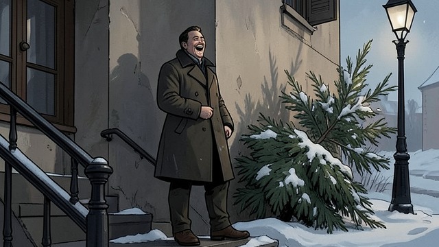 The Christmas Opening from "Auerhaus". The Christmas Opening An Image of Action The story opens with Frieder laughing on the stairs after cutting down the village Christmas tree.